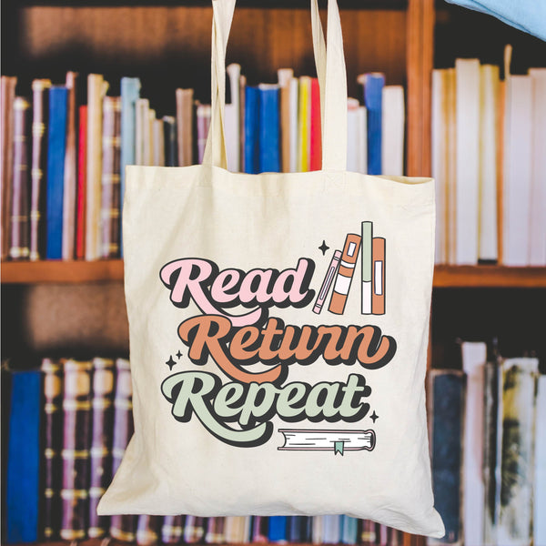 BOOK TOTE - Read Return Repeat