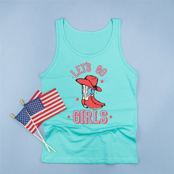 Patriotic Cowgirl - Let's Go Girls - Adult Unisex Jersey Tank