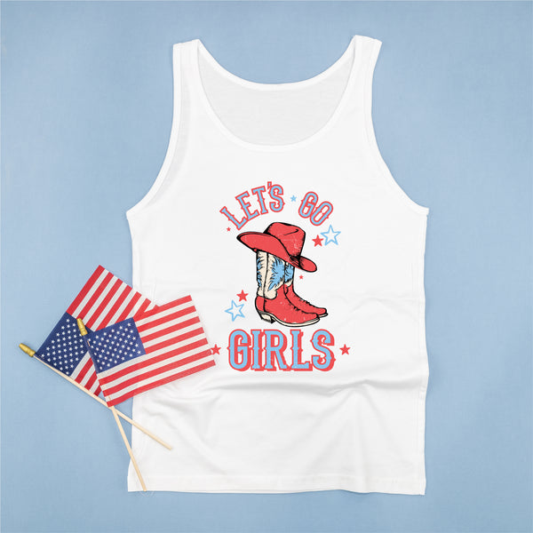 Patriotic Cowgirl - Let's Go Girls - Adult Unisex Jersey Tank