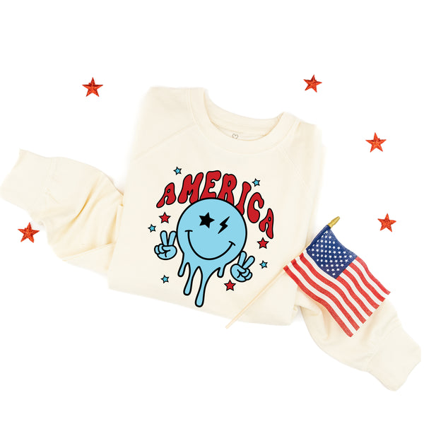 America Peace Smiley - Lightweight Pullover Sweater