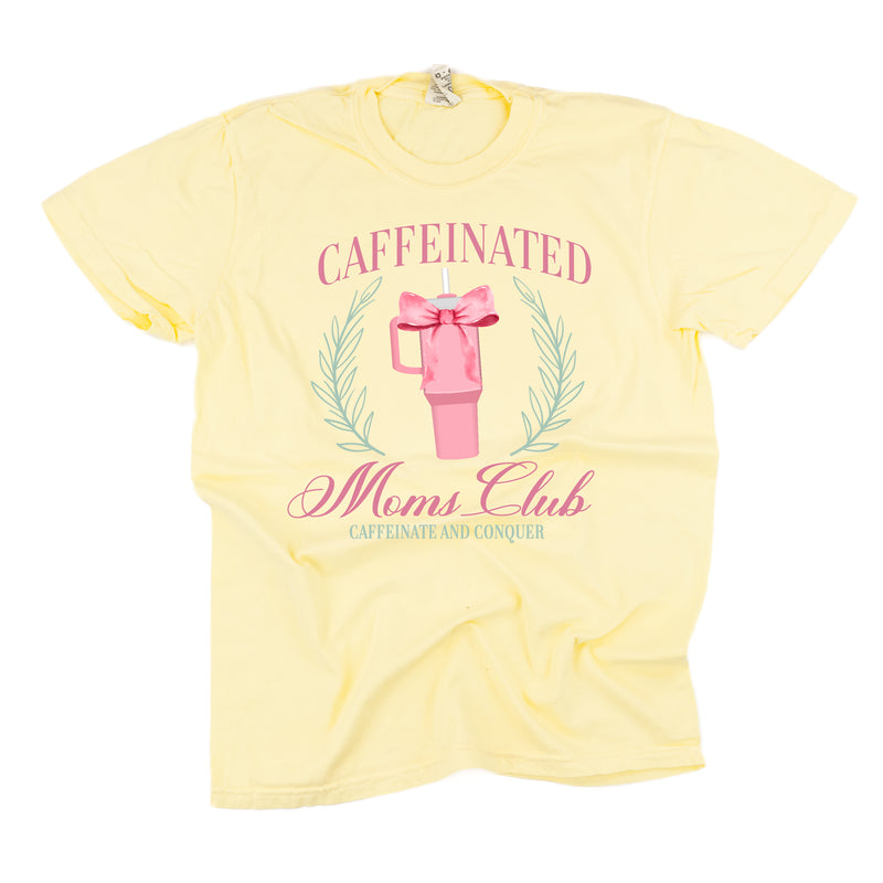 Caffeinated Moms Club (Girl's Girl Version) - SHORT SLEEVE COMFORT COLORS TEE
