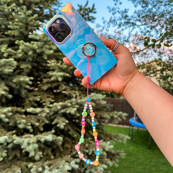 LMSS® WRISTLET / PHONE CHARM - Colorful Happy Daisies