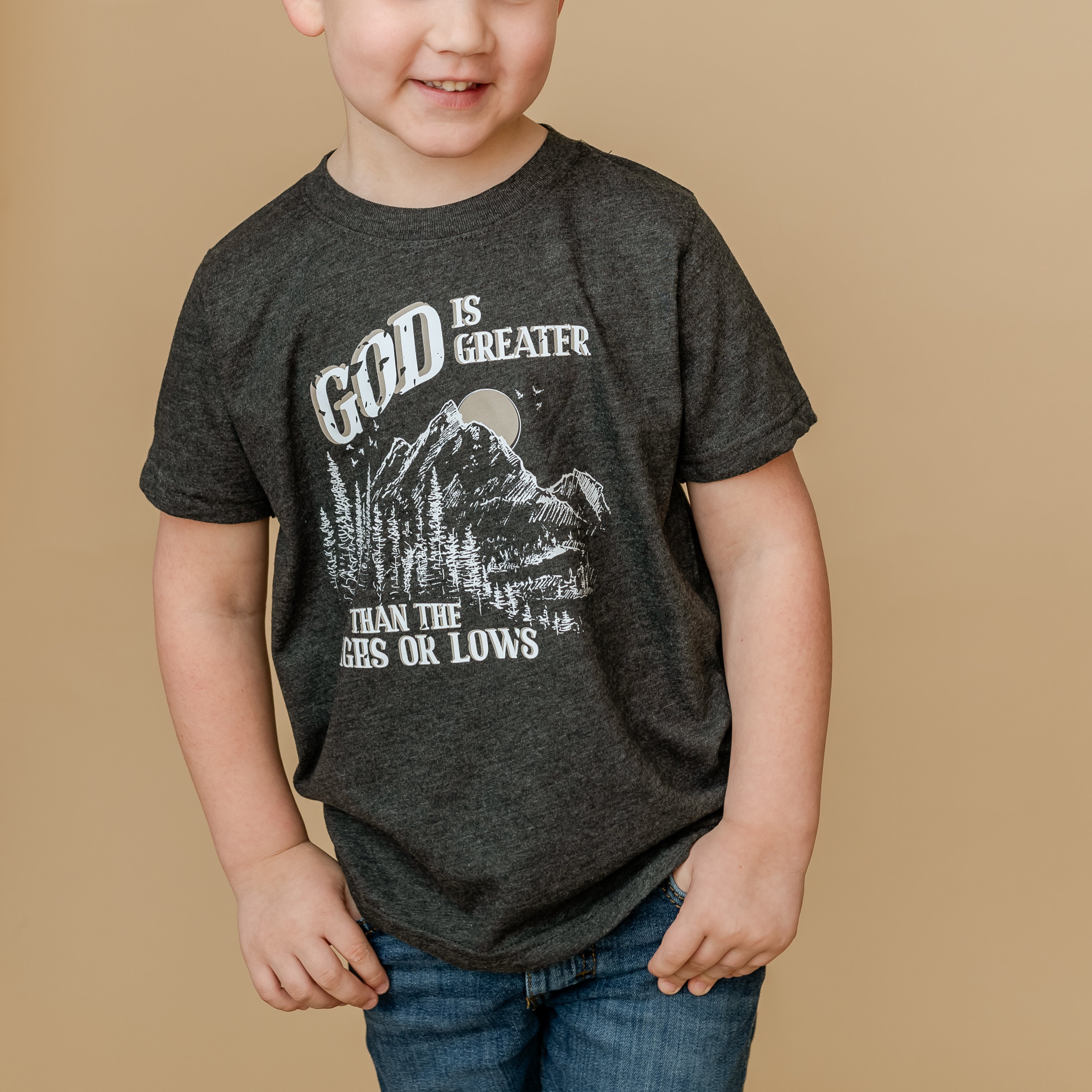 God Is Greater Than The Highs Or Lows - Child Tee – Little Mama