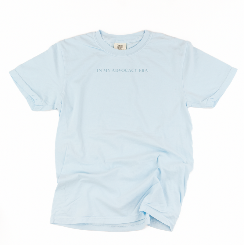 EMBROIDERED - IN MY ADVOCACY ERA - SHORT SLEEVE COMFORT COLORS TEE - (Tone on Tone Thread)