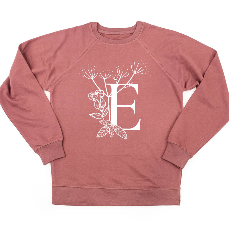 FLORAL INITIALS - Lightweight Pullover Sweater