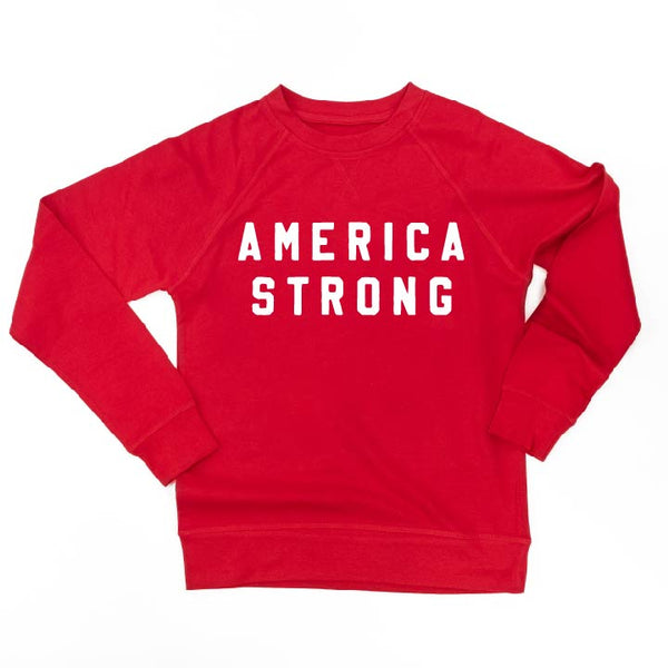 AMERICA STRONG - BLOCK FONT - Lightweight Pullover Sweater
