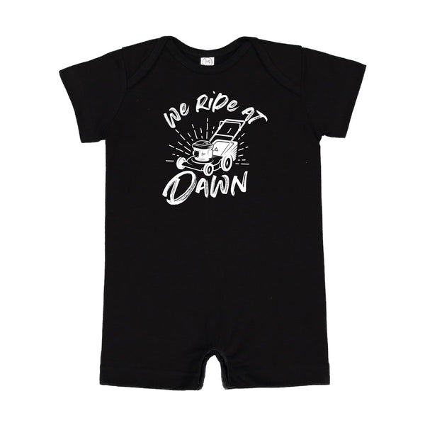 Push Mower - We Ride at Dawn - Short Sleeve / Shorts - One Piece Baby Romper