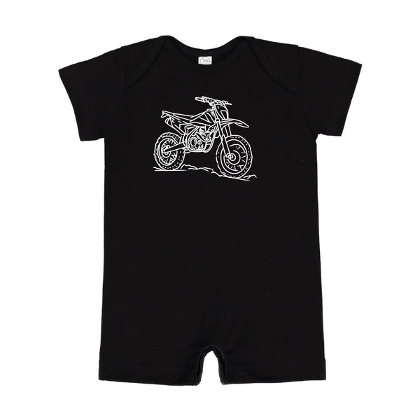 DIRT BIKE - Minimalist Design - Short Sleeve / Shorts - One Piece Baby Romper