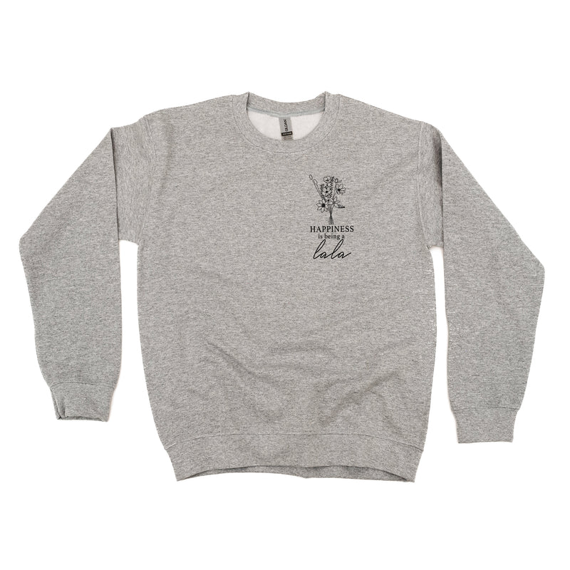 Bouquet Style - Happiness is Being a LALA - BASIC FLEECE CREWNECK
