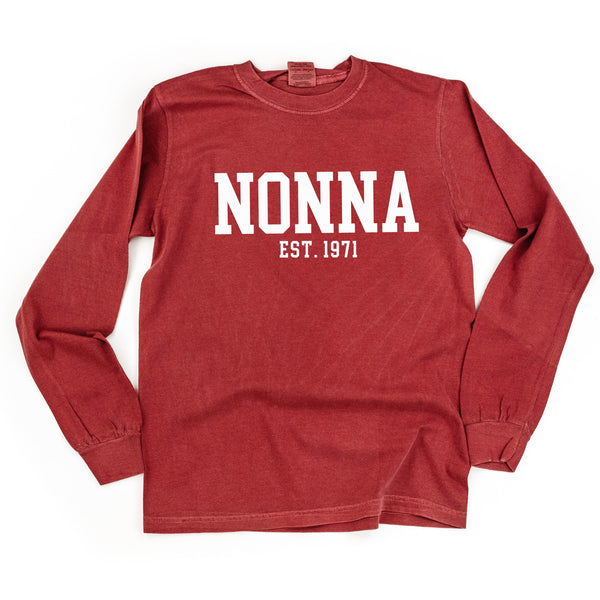 Nonna - EST. (Select Your Year) - LONG SLEEVE COMFORT COLORS TEE