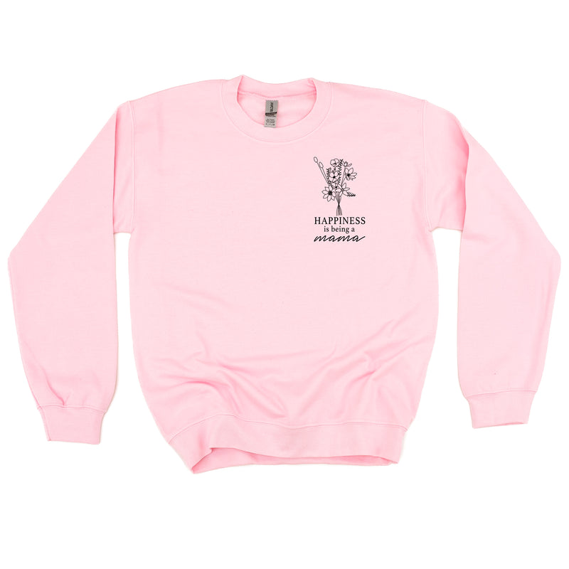 Bouquet Style - Happiness is Being a MAMA - BASIC FLEECE CREWNECK