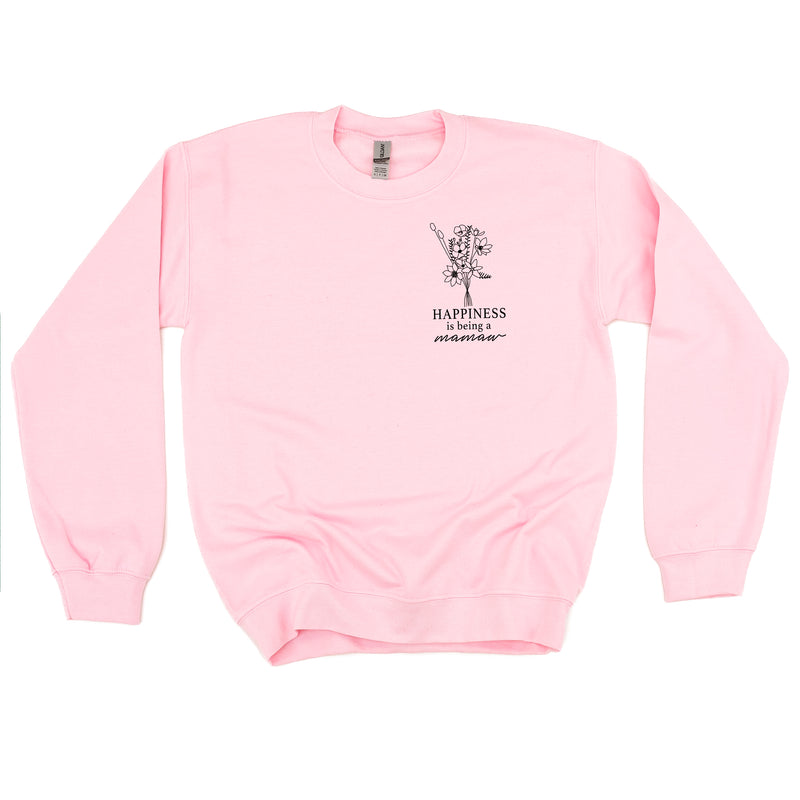 Bouquet Style - Happiness is Being a MAMAW - BASIC FLEECE CREWNECK