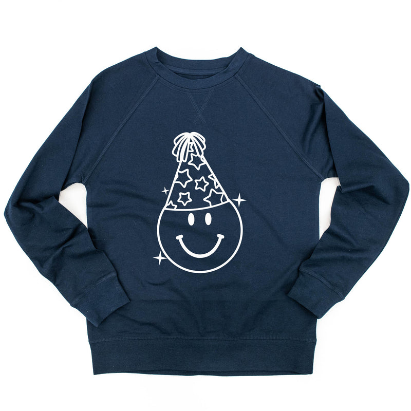 party_hat_smiley_adult_sweater_little_mama_shirt_shop