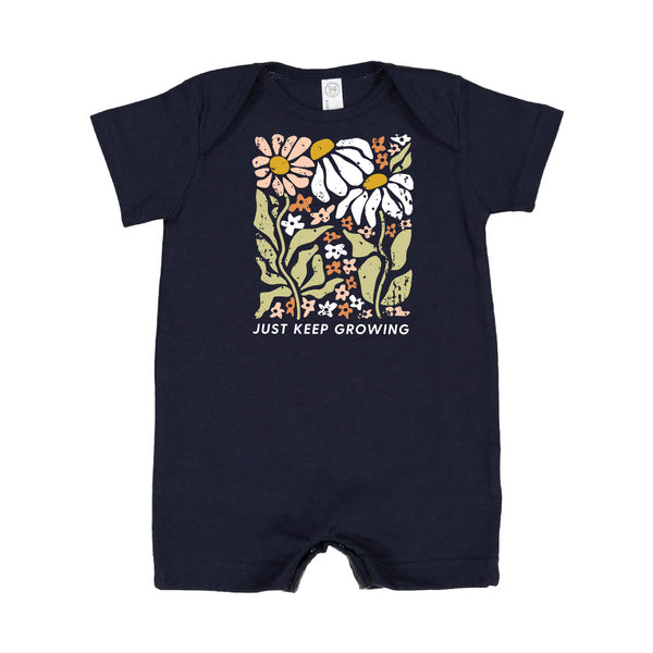 Just Keep Growing - Short Sleeve / Shorts - One Piece Baby Romper