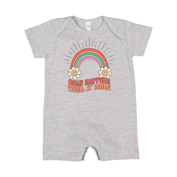 Only Happens When It Rains - Short Sleeve / Shorts - One Piece Baby Romper