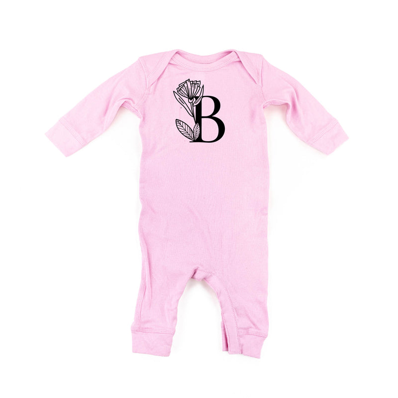 FLORAL INITIALS - One Piece Baby Sleeper