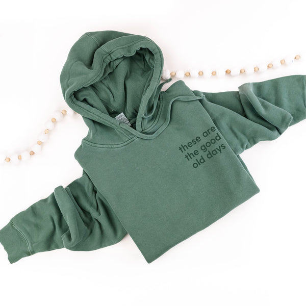Embroidered Tone on Tone PIGMENT HOODIE - THESE ARE THE GOOD OLD DAYS