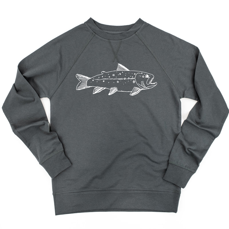 Hand Drawn Brook Trout - Lightweight Pullover Sweater