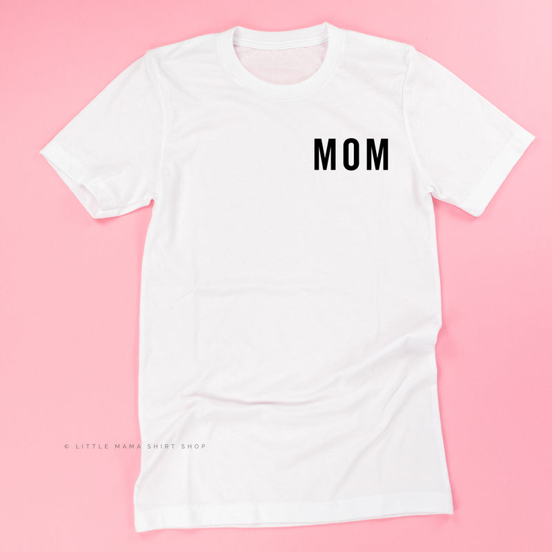 Mom (Pocket Size - Block Font) - Basics Collection - Unisex Tee