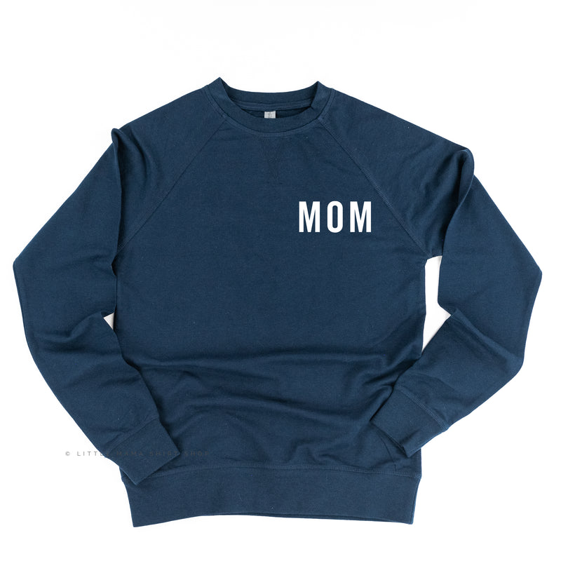 Mom (Pocket Size - Block Font) - Basics Collection - Lightweight Pullover Sweater
