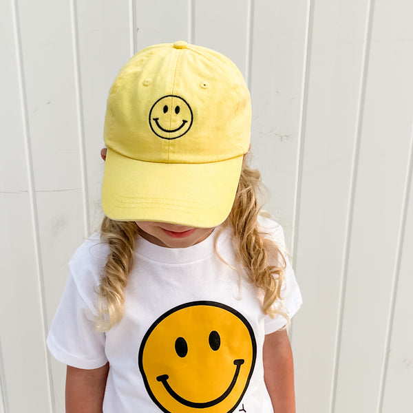SMILEY FACE - Lemon Yellow - Child Baseball Cap