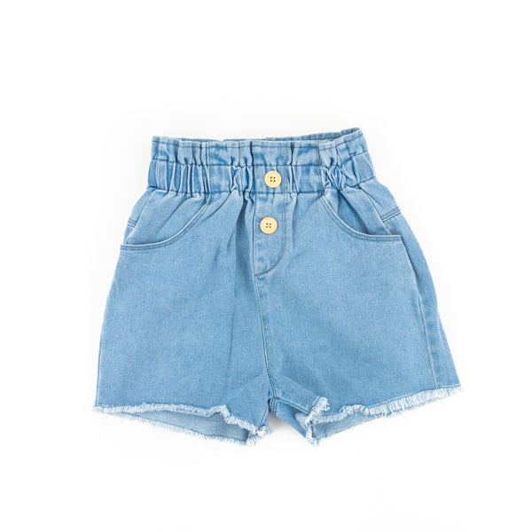 90s Style High Waisted Denim Shorts - Girls