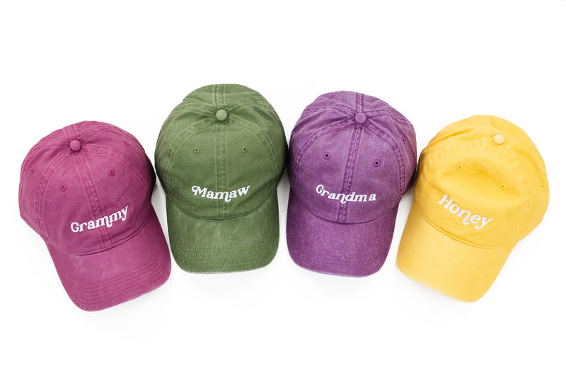 2024 MOTHER'S DAY HAT - Italic- Multiple Names + Colors Available (white thread)