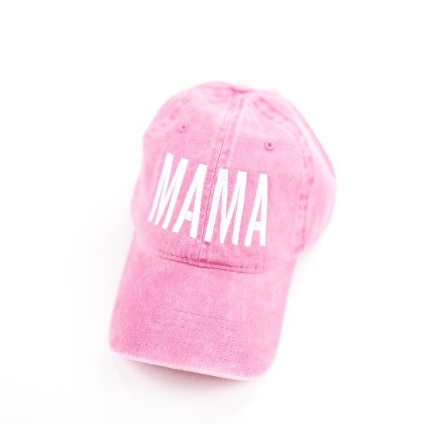 MAMA (Block Letters) -Pink Baseball Cap