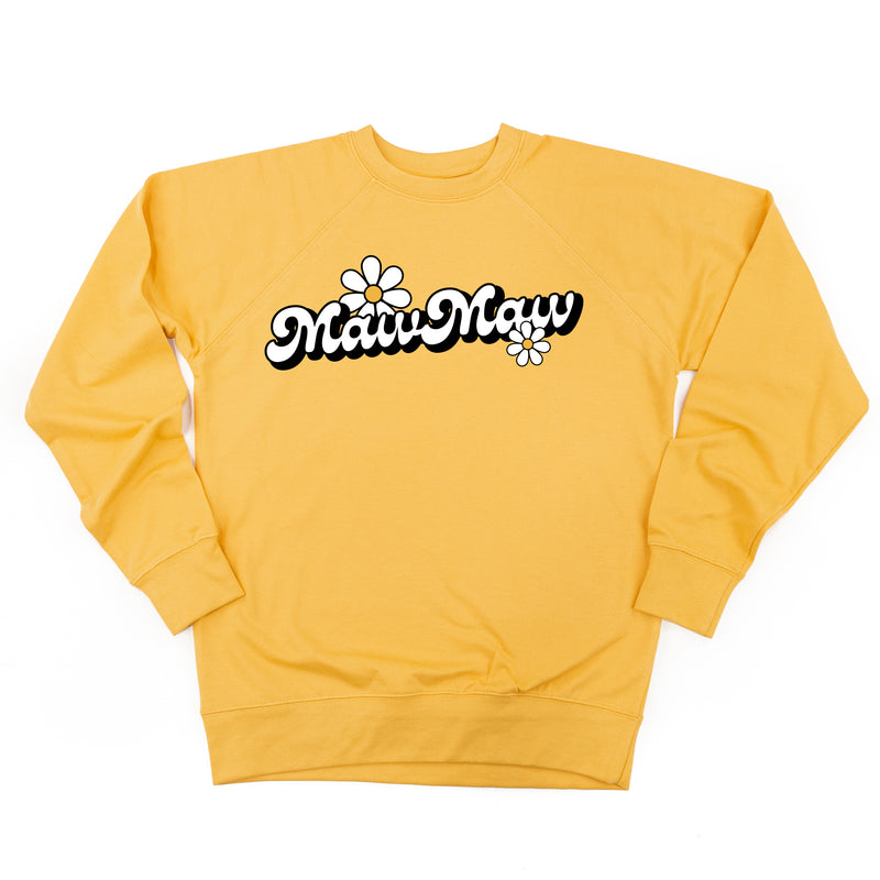DAISY - MAWMAW (2 W's) - w/ Full Daisy on Back - Lightweight Pullover Sweater