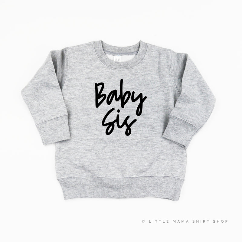 Baby Sis - Cursive - Child Sweater
