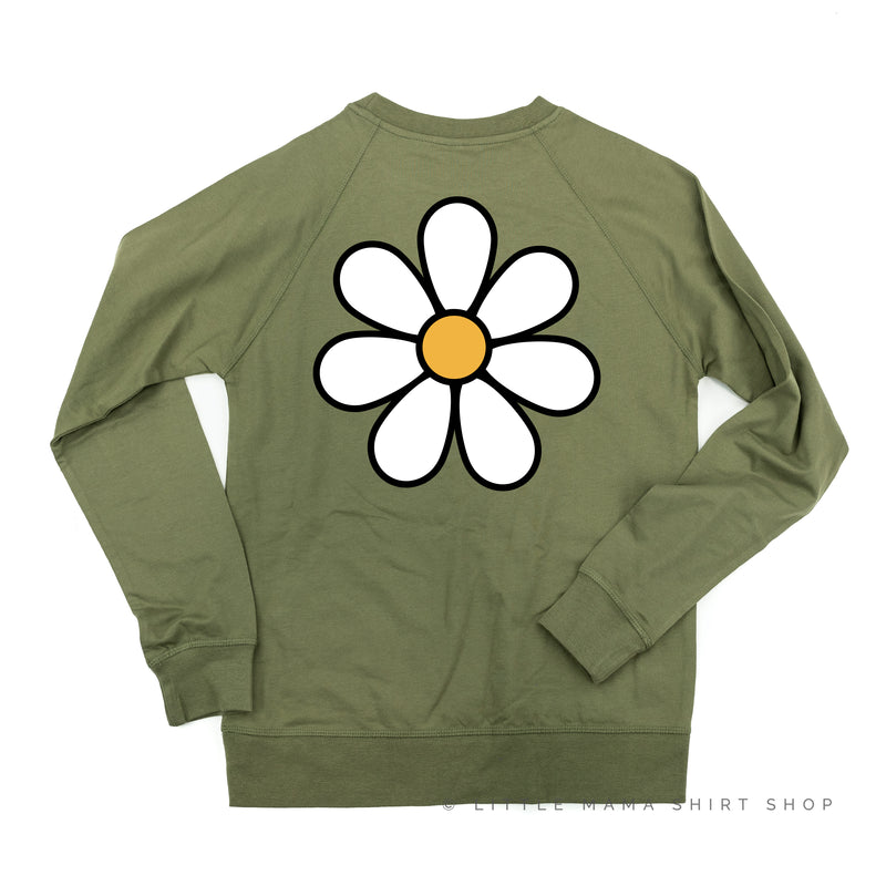 DAISY - MAWMAW (2 W's) - w/ Full Daisy on Back - Lightweight Pullover Sweater