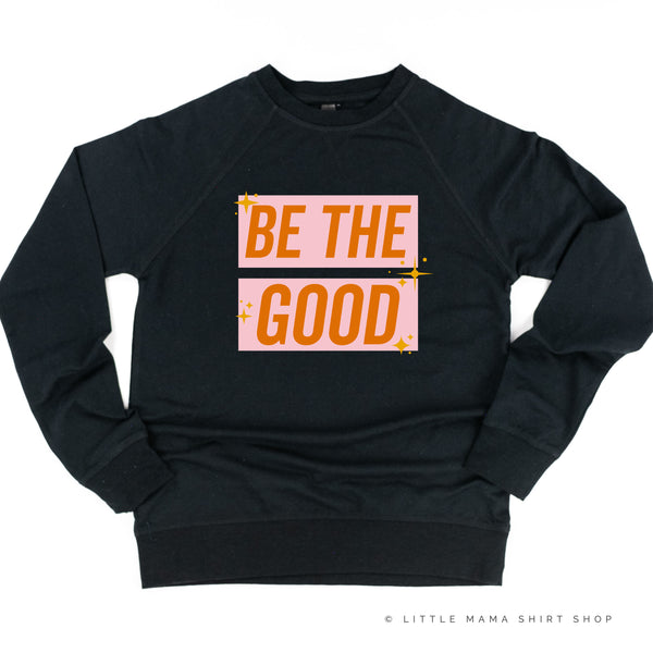 Be The Good - Pink+Orange Sparkle - Lightweight Pullover Sweater