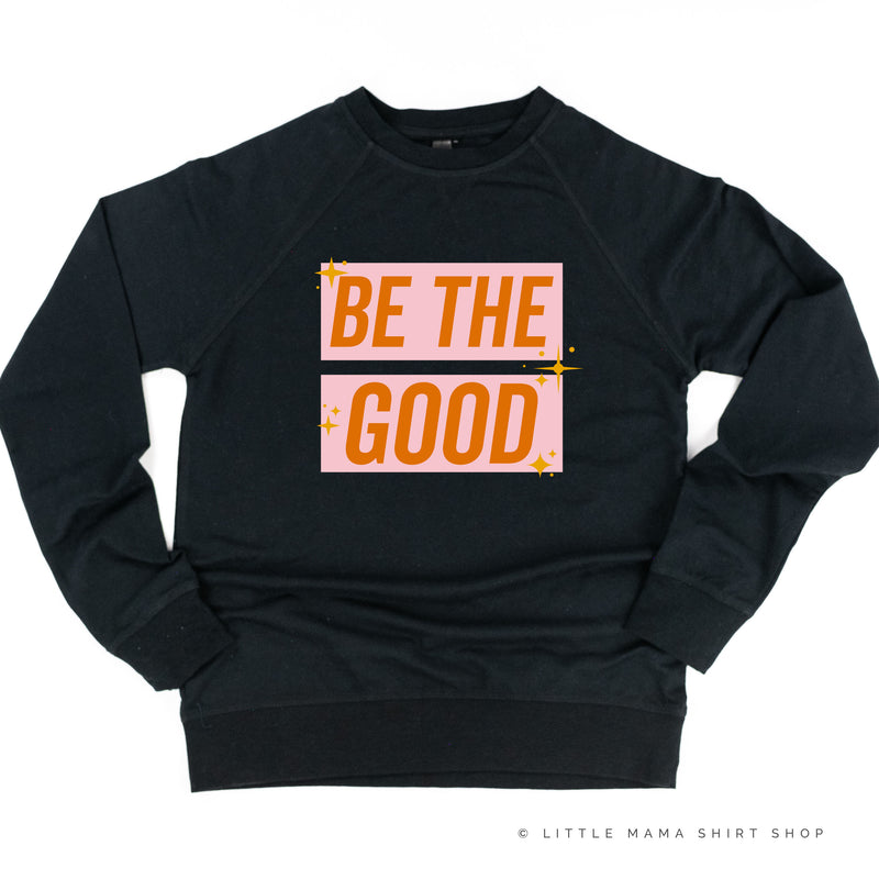 Be The Good - Pink+Orange Sparkle - Lightweight Pullover Sweater