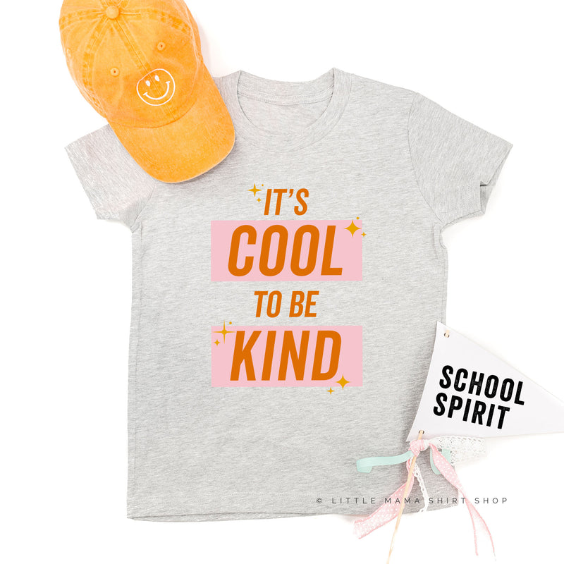 It's Cool to Be Kind - Pink+Orange Sparkle - Short Sleeve Child Shirt