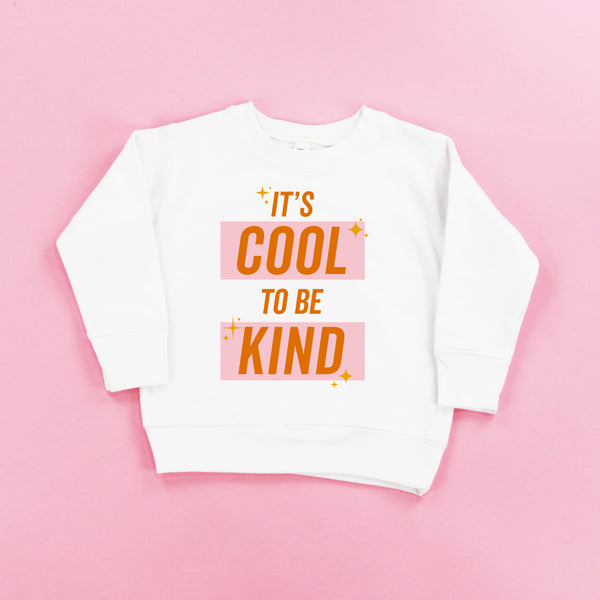 It's Cool to Be Kind - Pink+Orange Sparkle - Child Sweater