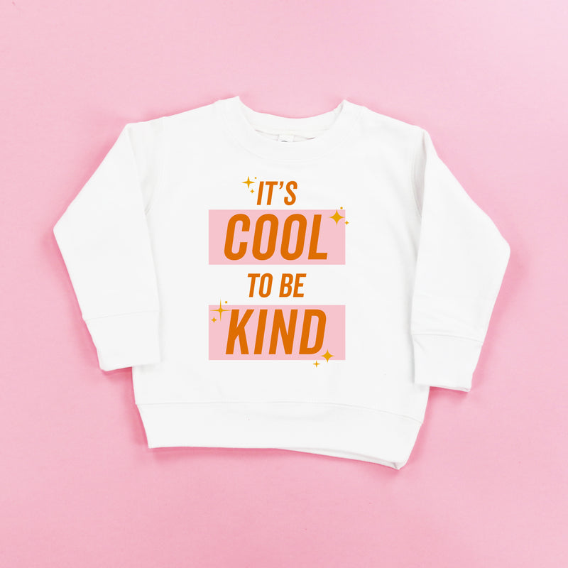 It's Cool to Be Kind - Pink+Orange Sparkle - Child Sweater