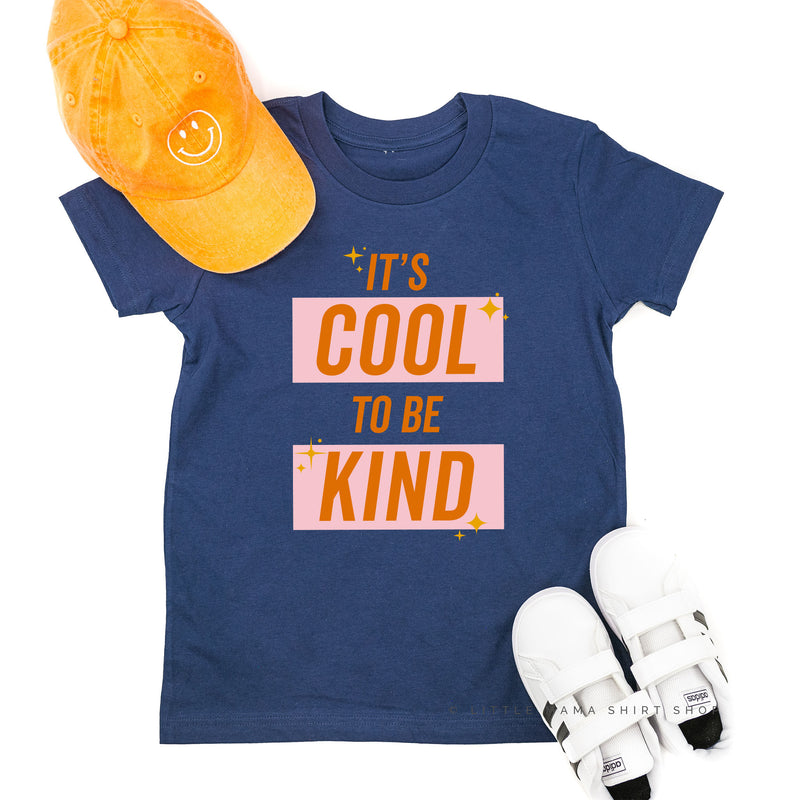 It's Cool to Be Kind - Pink+Orange Sparkle - Short Sleeve Child Shirt