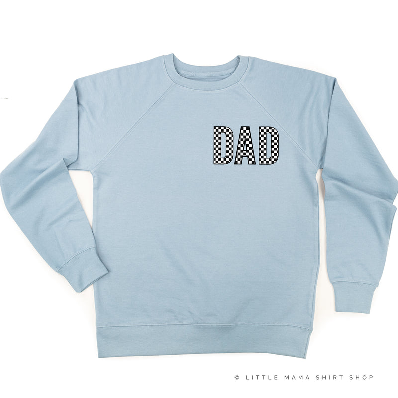 BLOCK FONT CHECKERS - DAD - Lightweight Pullover Sweater