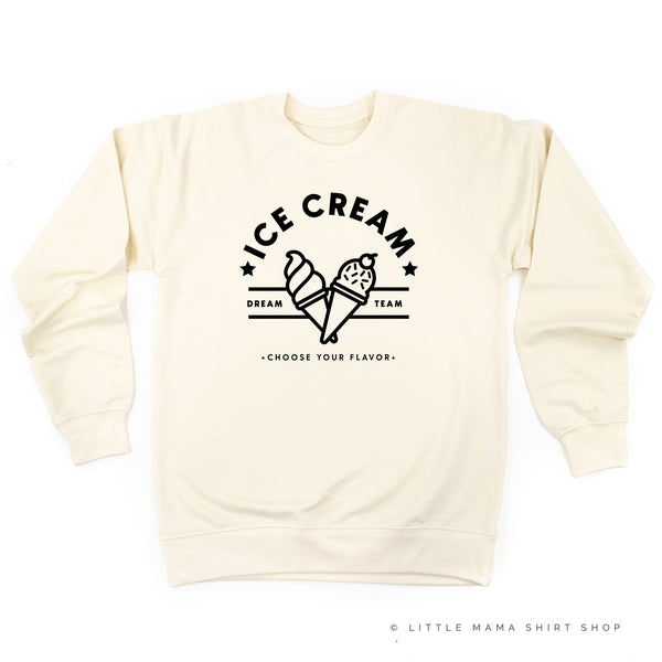 ICE CREAM DREAM TEAM - 5 ACROSS ON BACK - Lightweight Pullover Sweater