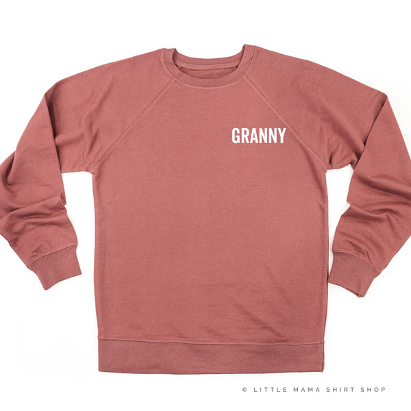 GRANNY - BLOCK FONT POCKET SIZE - Lightweight Pullover Sweater