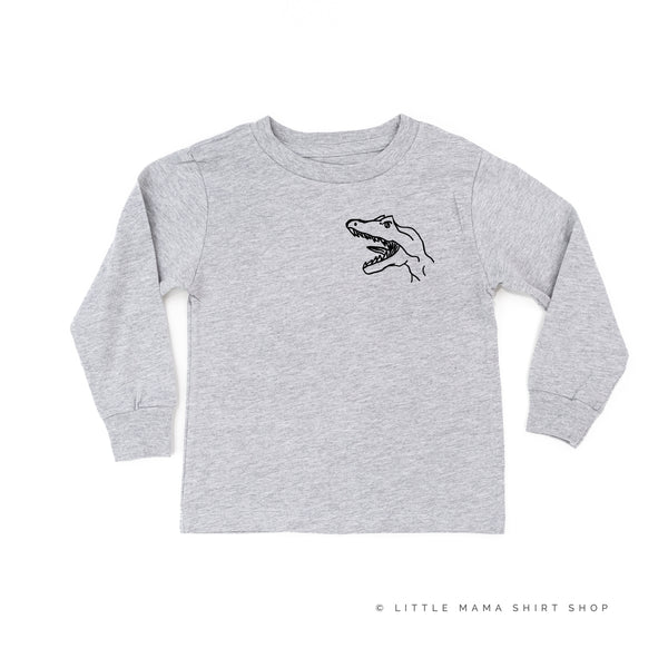 Dinosaur Head - Pocket Design - Long Sleeve Child Shirt