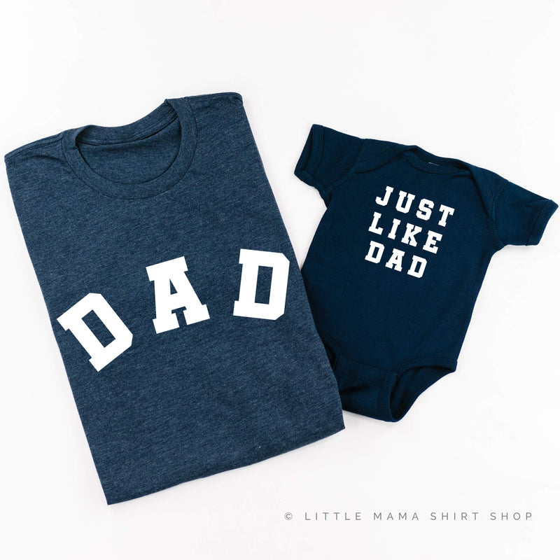 DAD - Arched Varsity / JUST LIKE DAD - Set of 2 Shirts
