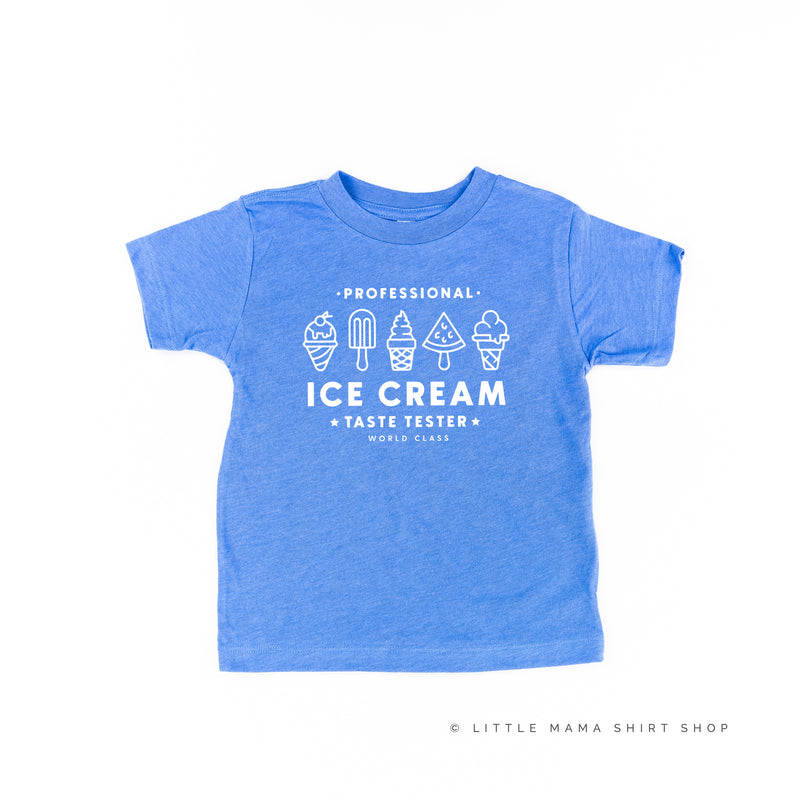 Professional Ice Cream Taste Tester -  Single Cone on Back - Short Sleeve Child Shirt