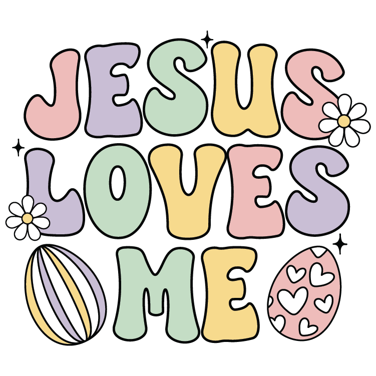 Easter Eggs Jesus Loves Me - GIRL Version – Little Mama Shirt Shop LLC