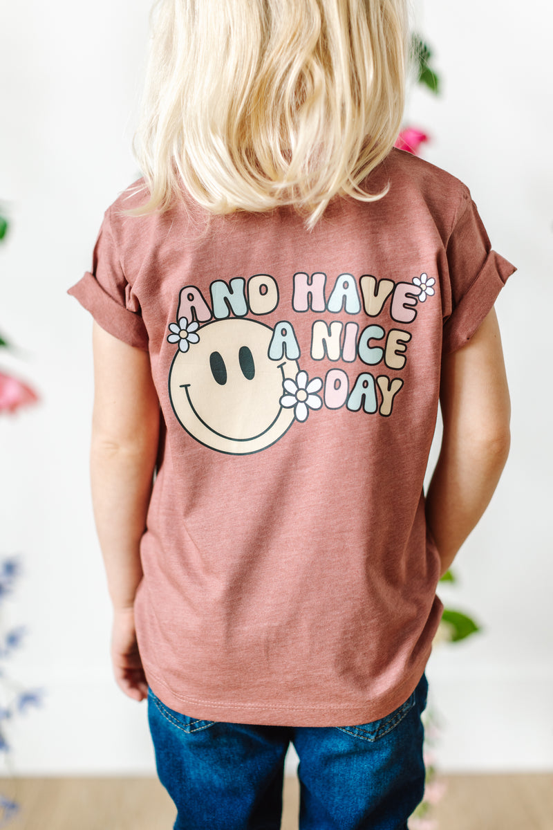 Be Kind Pocket on Front w/ And Have a Nice Day on Back - Short Sleeve Child Shirt