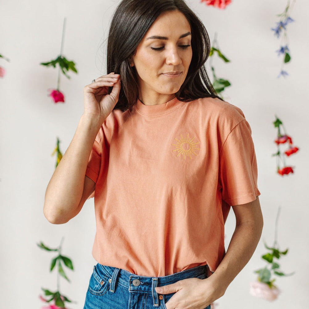  Printed It's Not All Sunshine And Rainbows on Back - Comfort Colors Tee Little Mama Shirt Shop