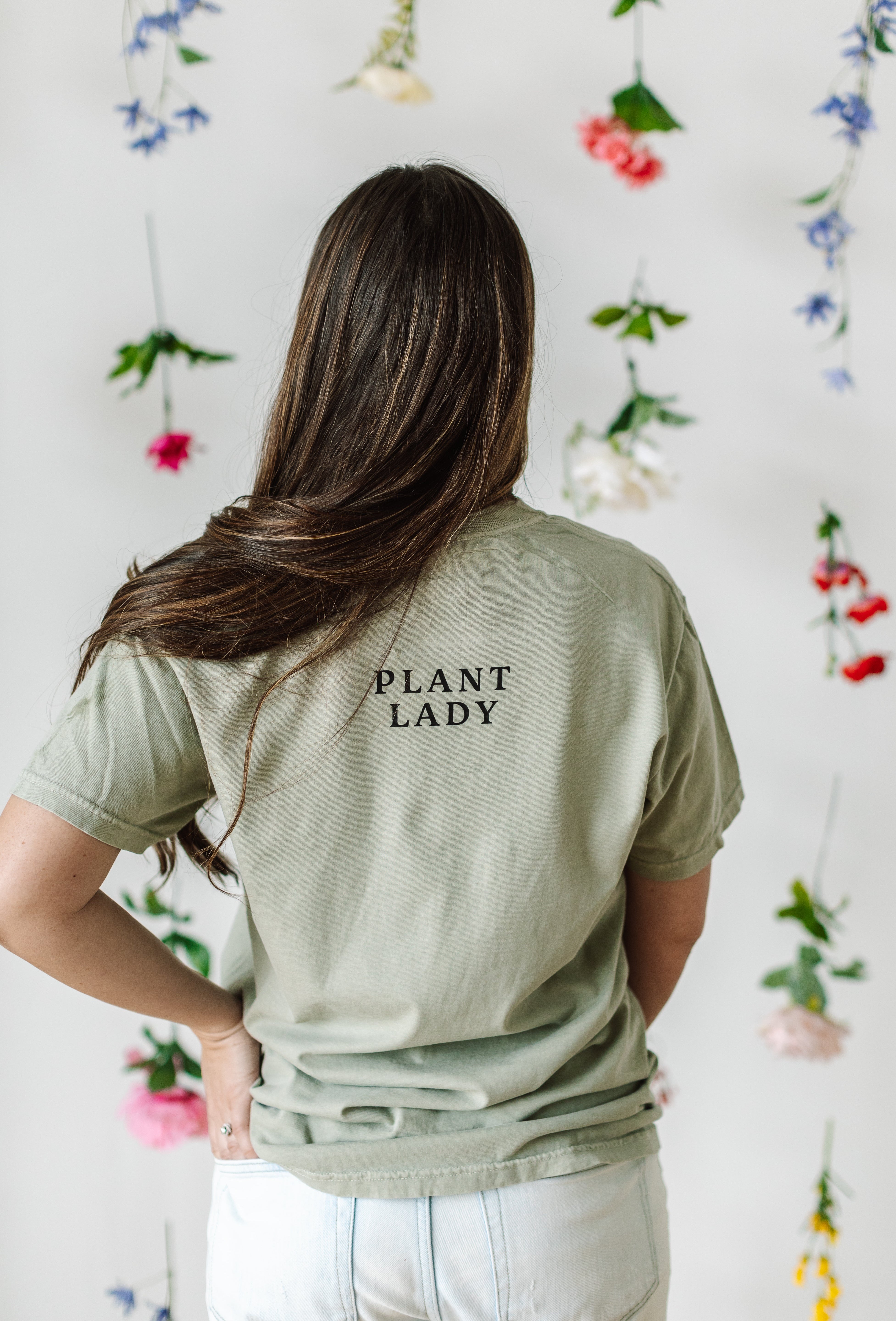 Plant Lady w/ Back Detail - Comfort Colors Tee Little Mama Shirt Shop