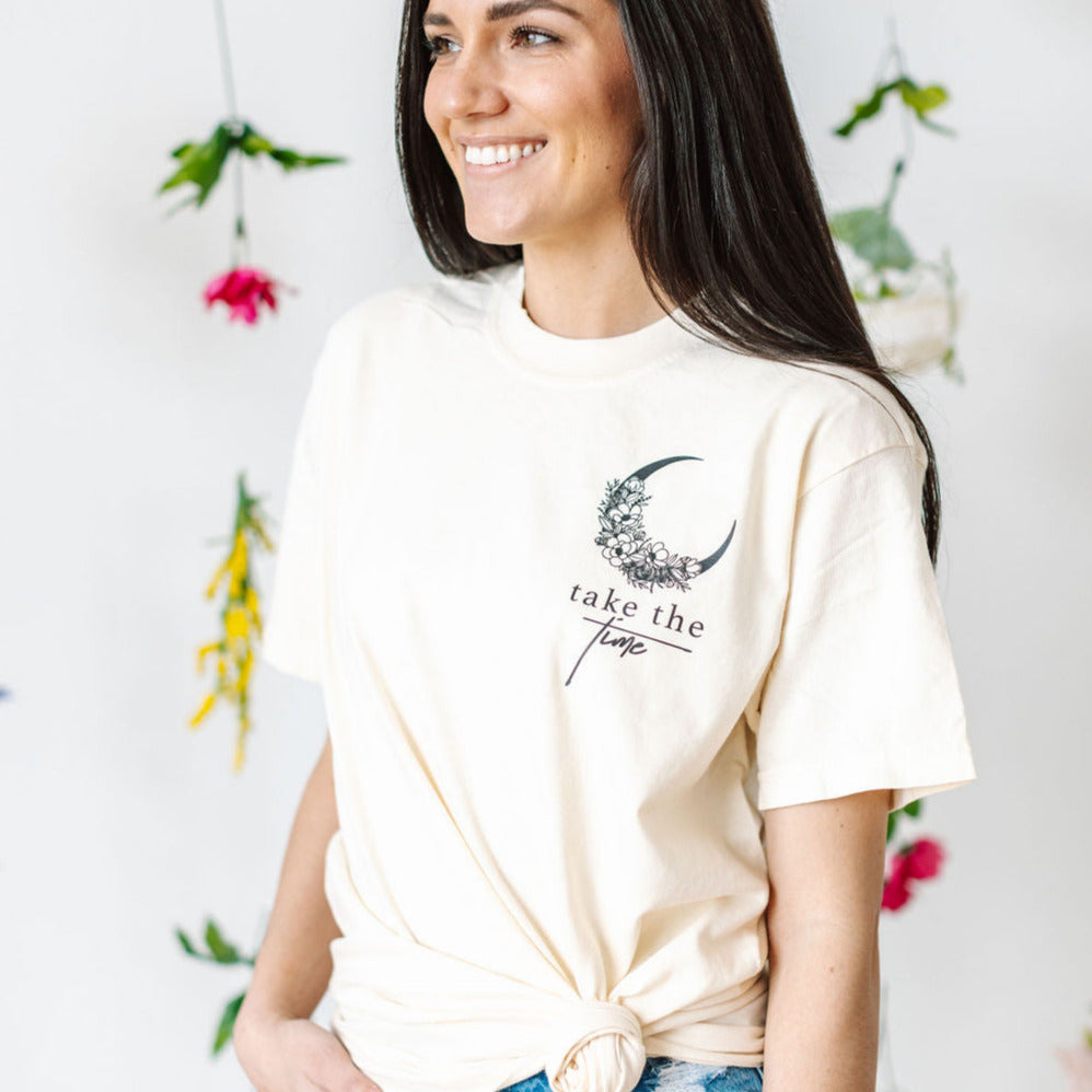 Take the Time (Front Pocket) w/ To Expand Your Mind (Back) - Comfort Colors Tee Little Mama Shirt Shop