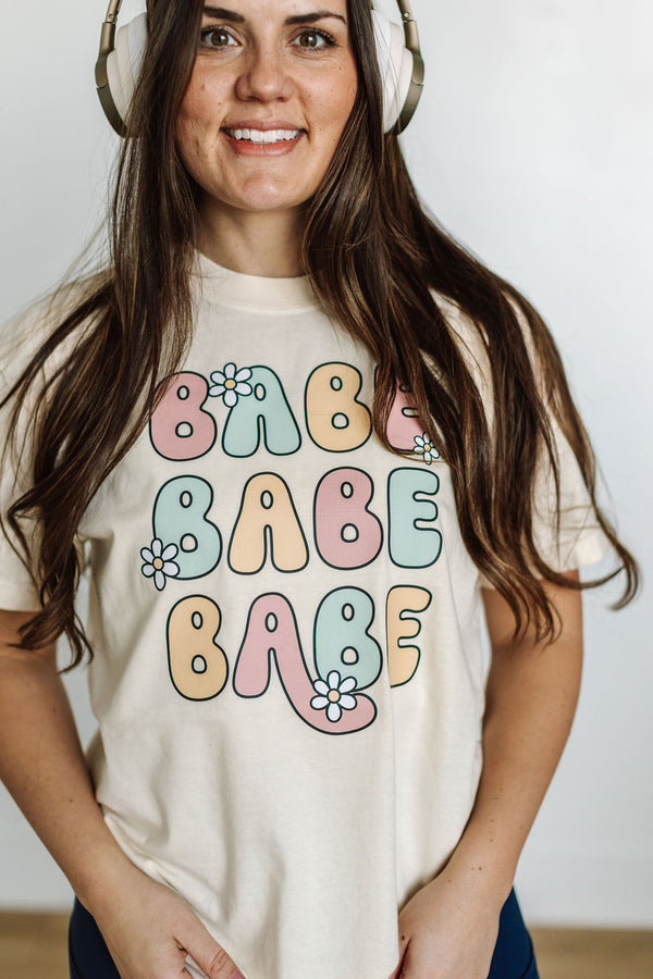 BABE x3 with Daisies - SHORT SLEEVE COMFORT COLORS TEE
