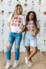 3x3 Spring Flowers - Comfort Colors Tee Little Mama Shirt Shop